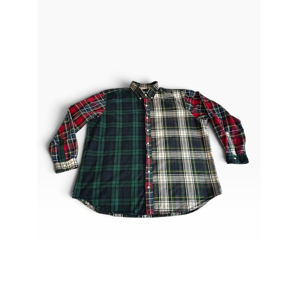Polo Ralph Lauren Patchwork Plaid Shirt Mens 2XB Multi Color Fun Shirt